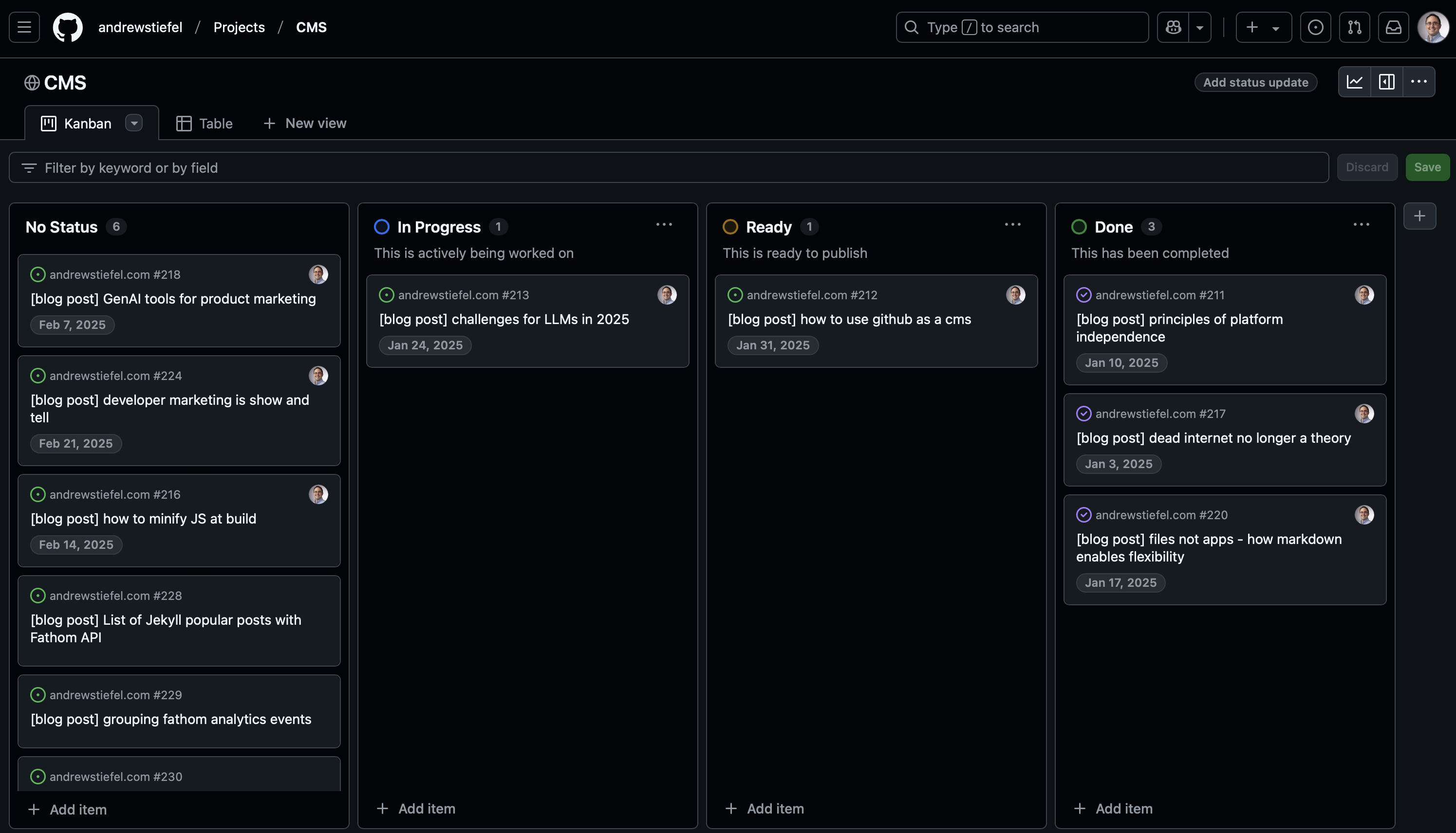 GitHub CMS